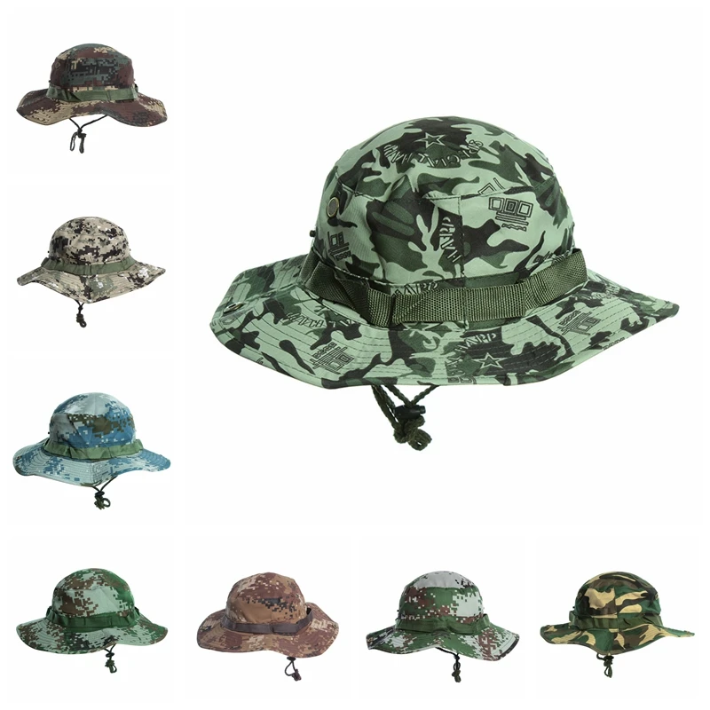 Camouflage Boonie Hat Fashion Military Hunting Bucket Panama Flap Outdoor Fishing Wide Brim hat | Аксессуары для одежды