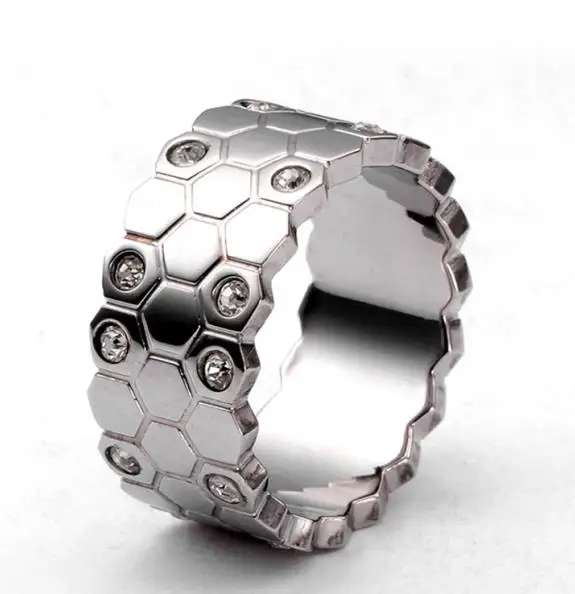 Silver color Новые модные шармы с широким зерном, CZ бусины, обручальное кольцо для мужчин и женщин, роскошные ювелирные изделия, подарок, блестящие Кристальные брендовые кольца Bague dame - Цвет основного камня: Silver color