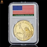 usa statue of liberty in god we trust gold plated us honor token challenge souvenir coin value wpccb protection box