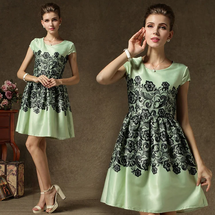 Brand New Arrival 2014 Summer Dress Lady's Print Flowers Chiffon Sundresses Bohemia Maxi Beach Women Evening B58003 | Женская одежда