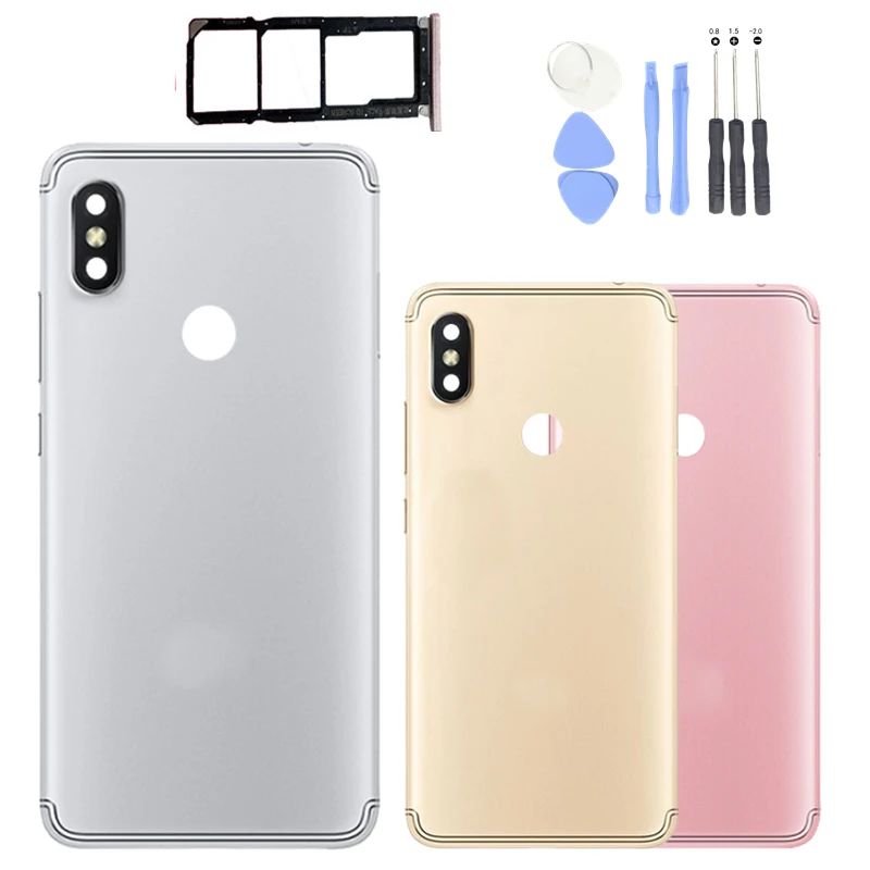 Redmi S2 Батарея Задняя накладка для Xiaomi Redmi Y2 сзади Корпус задняя дверь Камера Стекло лоток держателя карты запасных Запчасти
