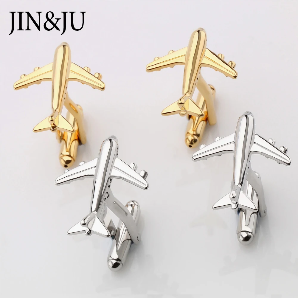 JIN& JU, мужские ювелирные изделия, дизайн самолета, аэроплан, свадебные украшения, два цвета, имитация, покрытие, стиль для мужчин, самолет, запонки