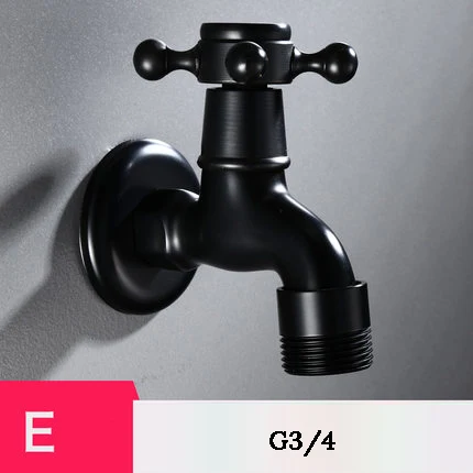 Black G3 4 E Uythner современный черный бронзовый G1/2 G3/4 декоративный открытый кран садовый кран для ванной стиральная машина/Швабра кран - Цвет: Black G3 4 E
