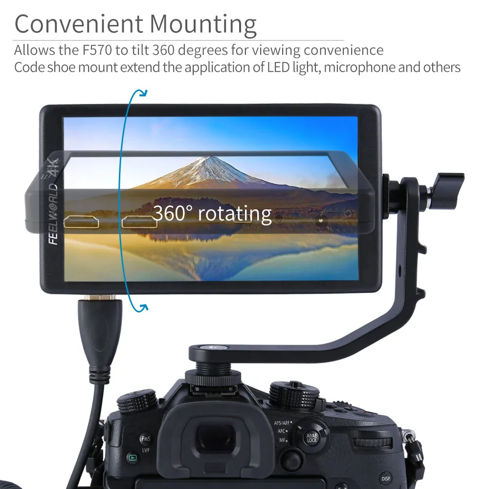 Поворотный кронштейн для камеры FEELWORLD F570 5 7 дюйма 4K HDMI крепление полевого