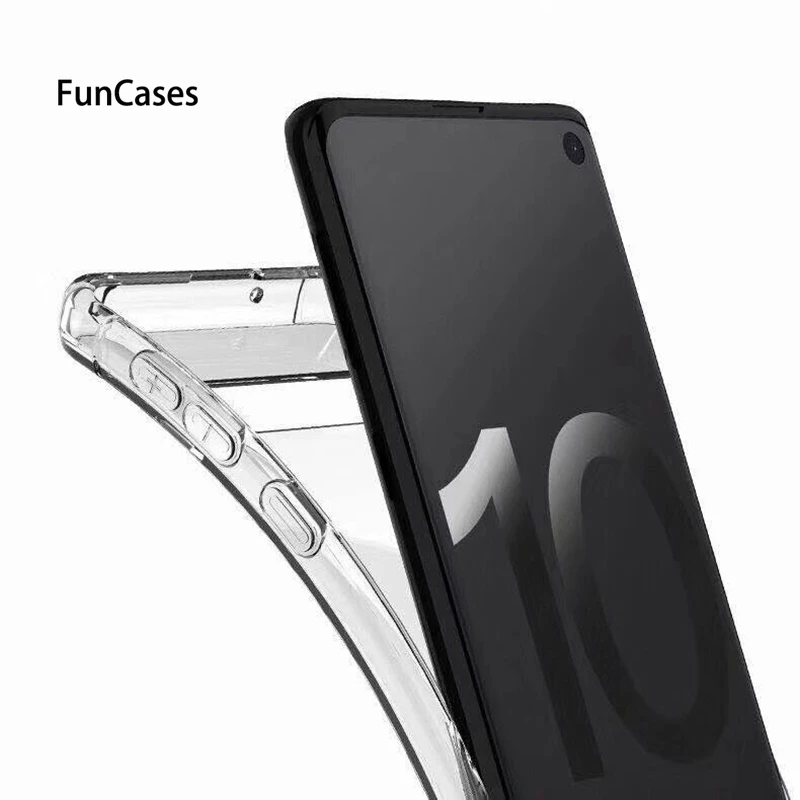 Противоударные прозрачные чехлы для samsung Galaxy S10 Plus S10e из мягкого термополиуретана
