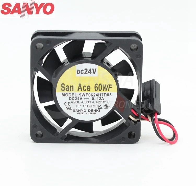 Водонепроницаемый вентилятор для охлаждения Sanyo 9WF0624H7D05 6015 24 В с вентилятором|24v