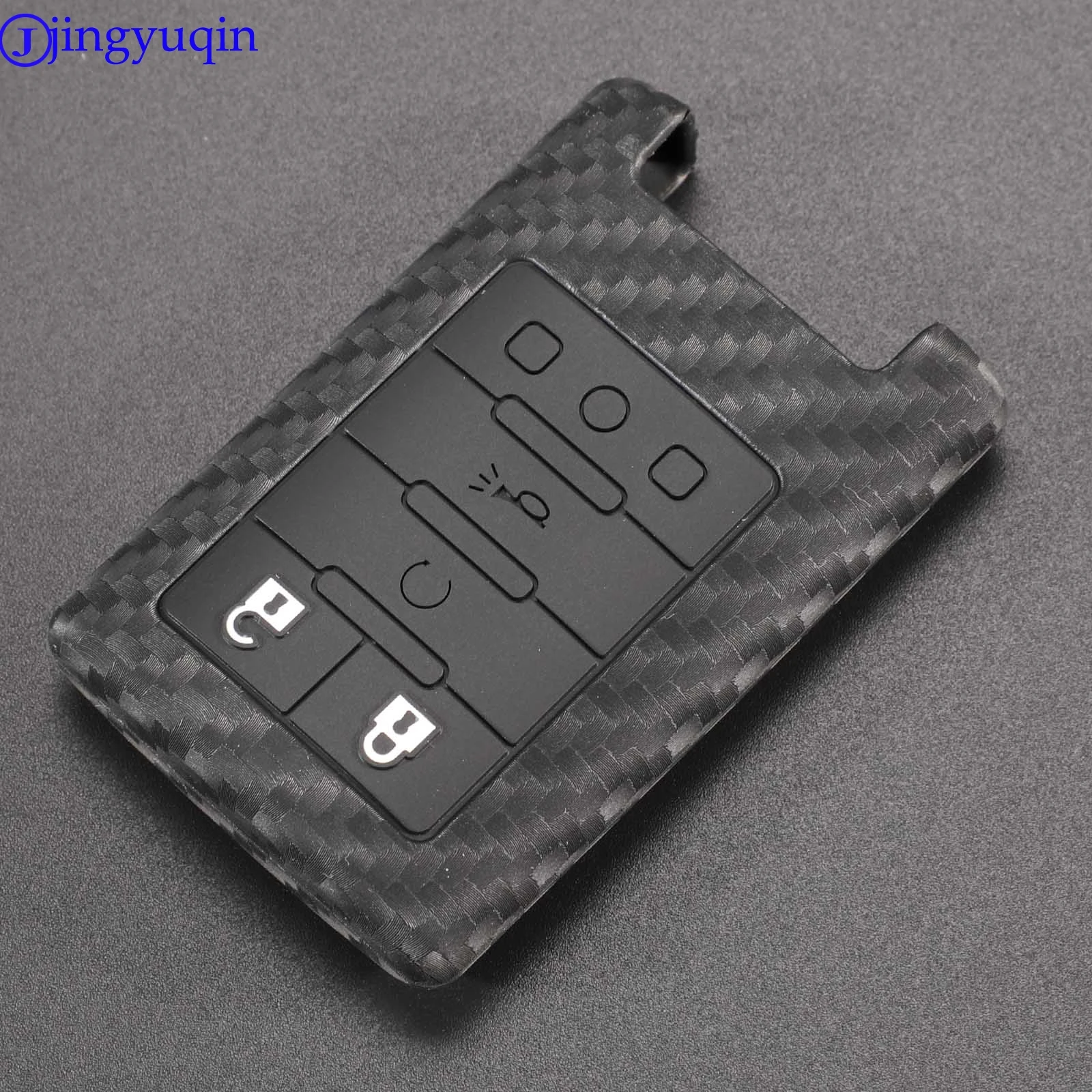 jingyuqin Carbon Fiber Patten Silicone Car Key Shell For Cadillac SLS CTS ATS SRX XTS Seville Escalade Case Cover | Автомобили и
