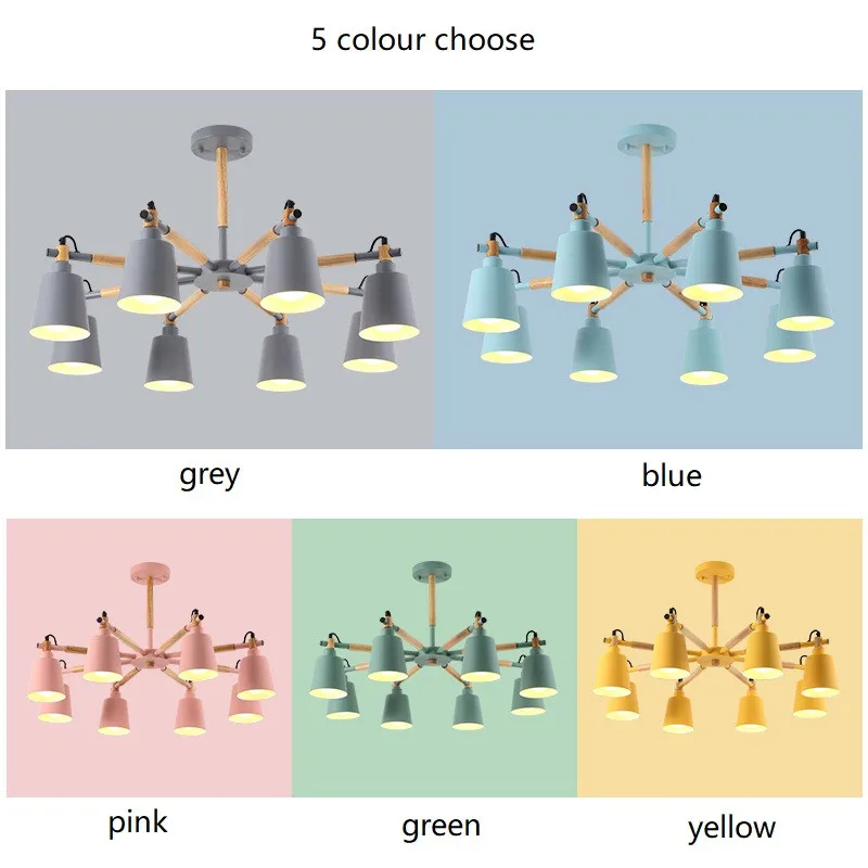 

Star wish Modern colourful Solid wooden Pendant Lights Dining Room Hunging Lamps Restaurant Coffee Bedroom Lighting