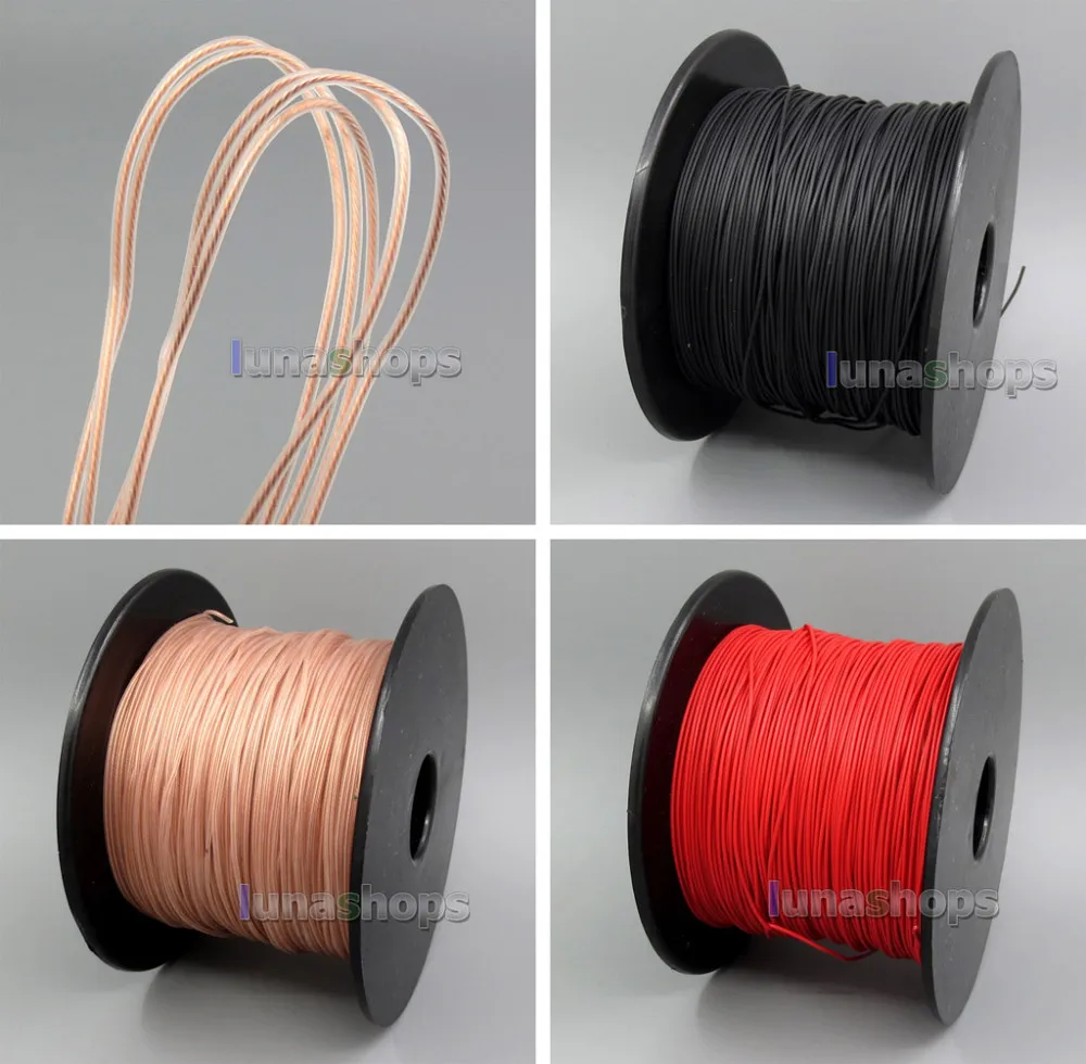 LN005312 100 м чистый 7N OCC сигнал TPE кожи(не Tefl) наушники DIY кабель провода 7*0,1 диаметр: 0,82 мм