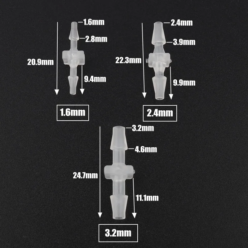 Wholesale 150pcs 1.6-9.5mm PP Plastic Straight Connectors Aquarium Tank Aerator Fittings Drip Irrigation Hose Equal Dia Joints | Дом и сад