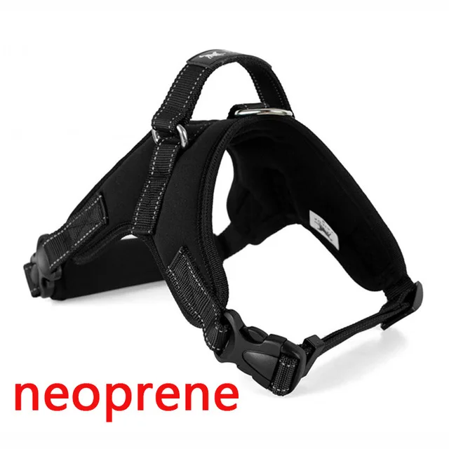 Black Neoprene Строгая обвязка для собак, тренировочный 12 цветов на выбор, высококачественные ремни для больших маленьких собак, регулируемый поводок для собак, щенков PY0007 - Цвет: Black Neoprene