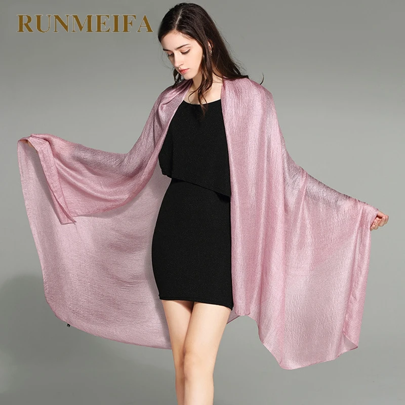 [RUNMEIFA] 2019 Pure Color Linen Women Scarf spring and autumn winter pashmina shawl foulard femme Plus Size Hijab Stole Scarves