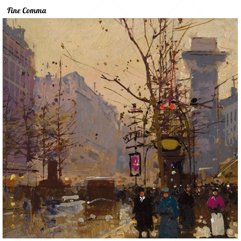 Grand Boulevards от Edouard Leon Cortes ручная роспись Картина маслом Реплика на холсте | Дом и сад