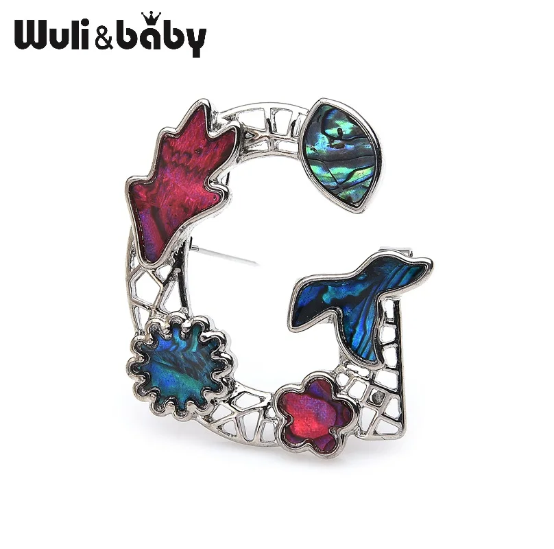 Wuli &amp baby Beauty натуральная оболочка буквы G броши для женщин и мужчин Новогодняя