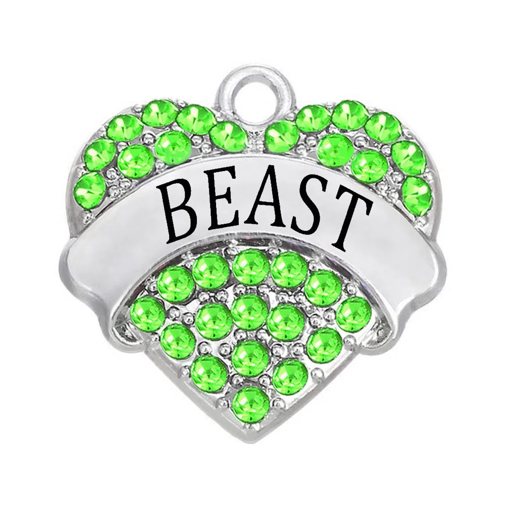Популярная стразы подвеска в виде хрустального сердца зверь и красавица слово