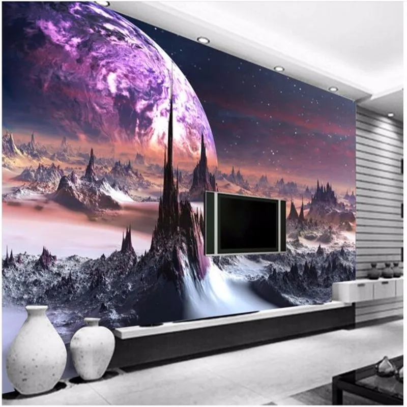 Beibehang Custom 3D Wallpapers Fantasy Cosmic Planet Photos 3D Living Room Wallpapers Home Decor Wallpapers  for walls 3 d