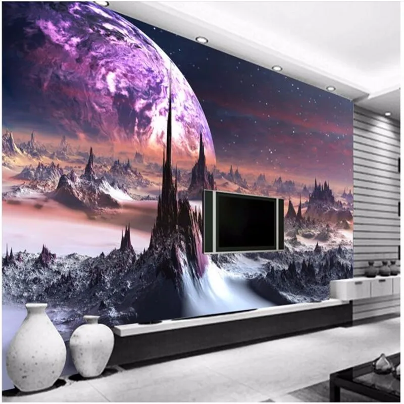Пользовательские 3D обои Beibehang фантастические фото космической планеты для