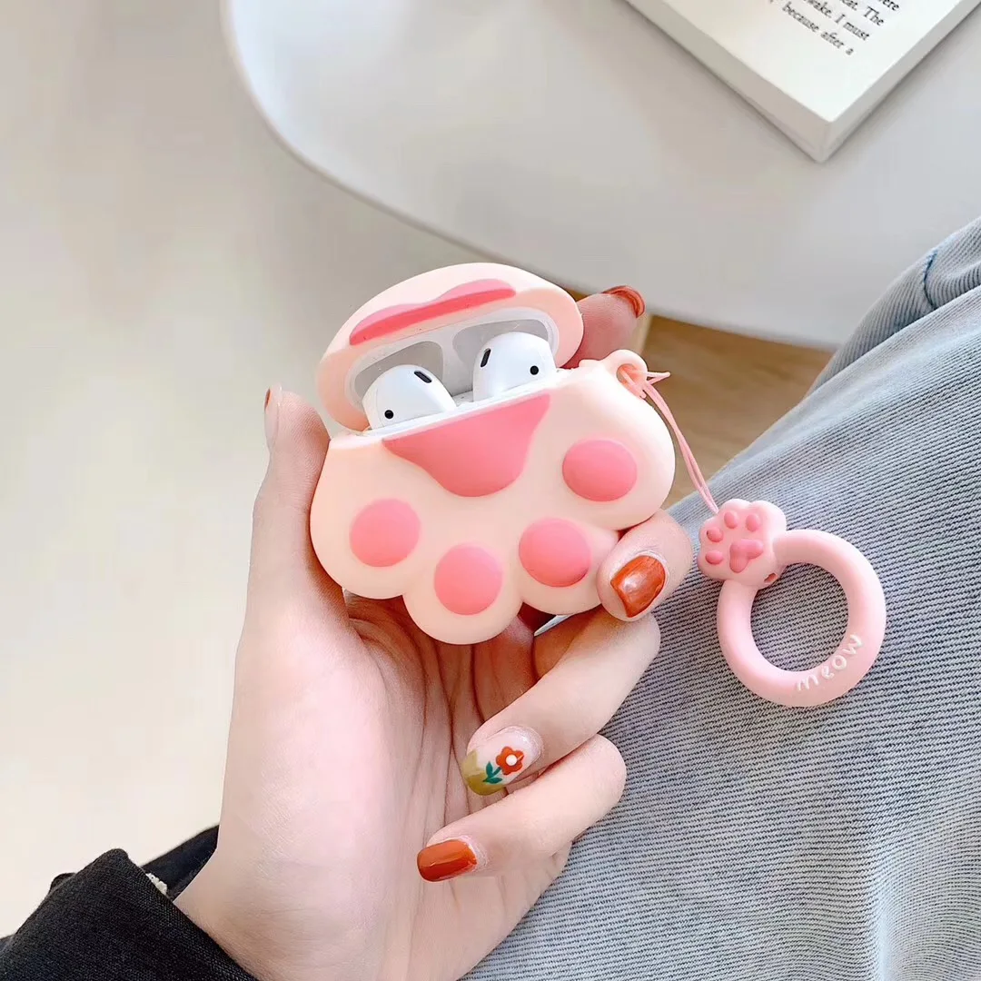 Чехол с когтями для Airpods, защитный чехол Airpods, беспроводная bluetooth-гарнитура, цветные наушники чехол, милый чехол