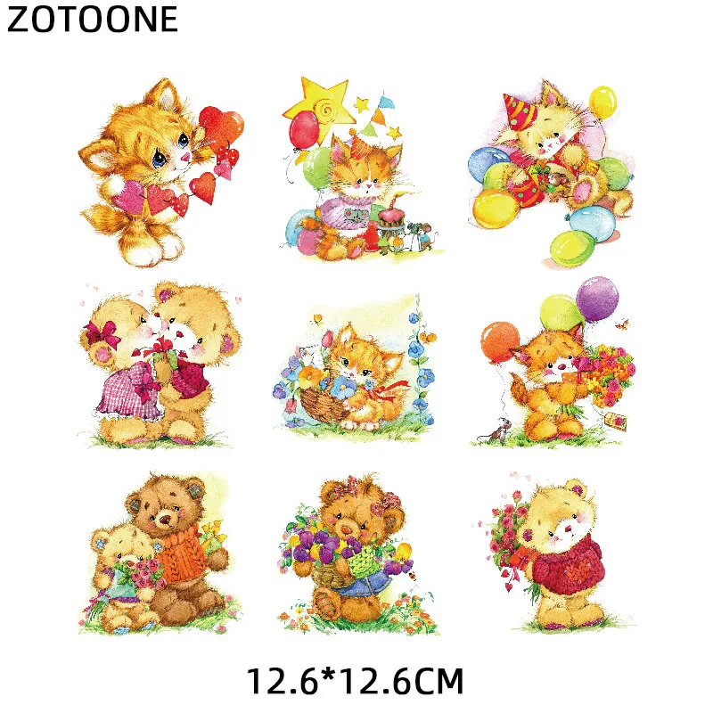 ZOTOONE аппликация с днем рождения милые животные комбинация Единорог железные нашивки для одежды сердце передачи патч детская одежда E - Цвет: 7