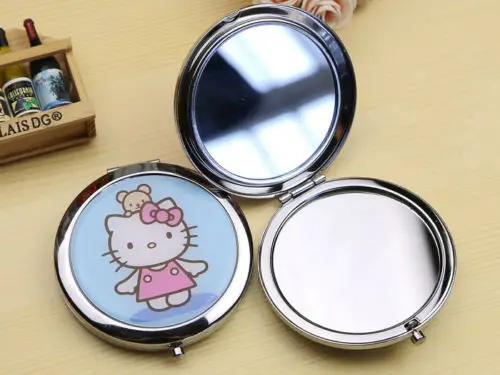 Новое блестящее компактное двустороннее зеркало Hello Kitty/зеркало для макияжа с