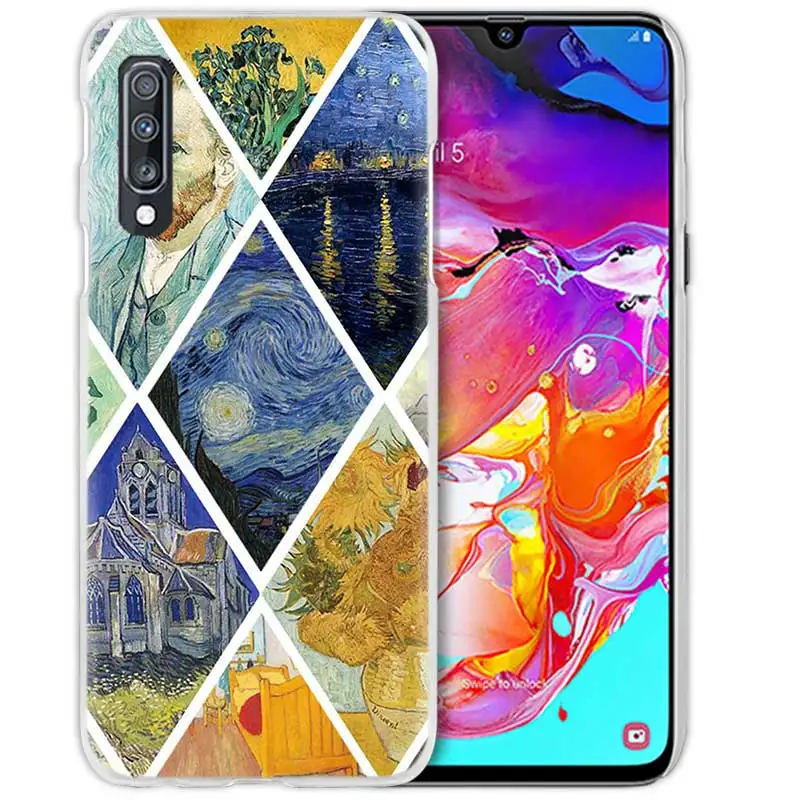 Чехол для samsung Galaxy A50 A70 A20e A40 A30 A20 A10 A8 A6 Plus A9 A7 жесткий прозрачный чехол для телефона