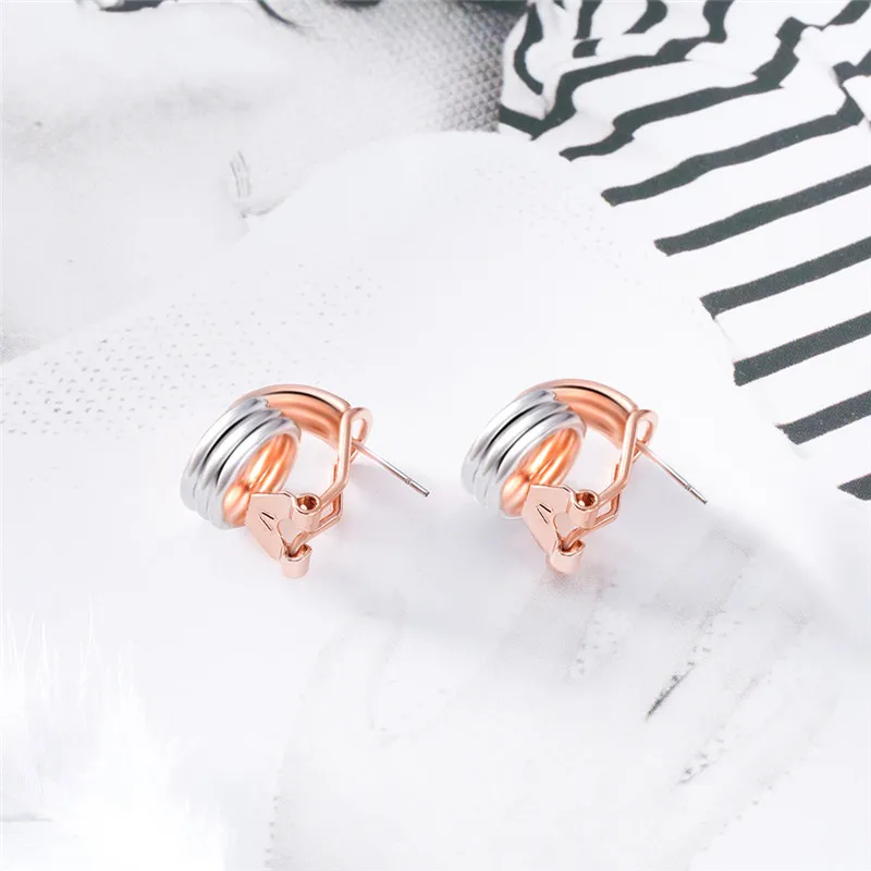 GS 316L Titanium Stainless Steel Earrings For Women Rose Gold Double Color Cross Earring Punk Pendientes Mujer aretes R5 | Украшения и
