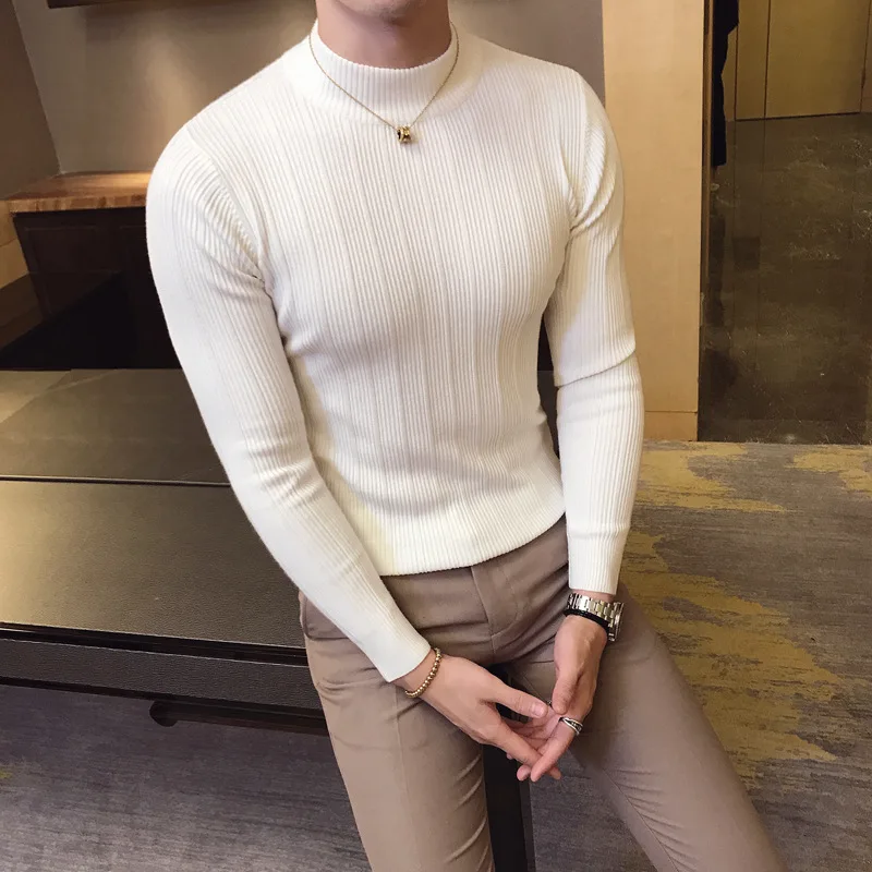 Sweater Men Luxuty Male Brand Casual Sweater Men Solid Color Comfortable Mens Christmas Sweater Round Neck Slim Fit pull homme