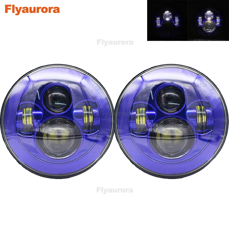 

Flyaurora 2 X Lighting Emarked 7" Vortex LED Headlamp Kit With Halo Ring for 07-15 Jeep Wrangler JK & JK Unlimited Headlight