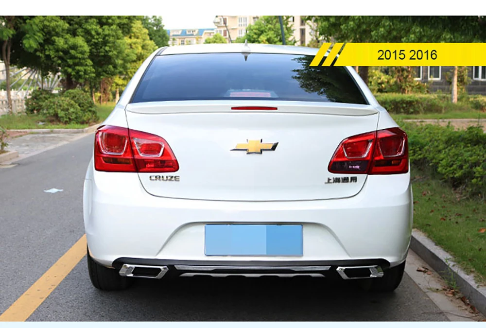 Для Chevrolet Cruze 2009 до ABS пластик задний спойлер диффузор бампер Защита противоскользящая пластина покрытие автомобиля Стайлинг 1 шт