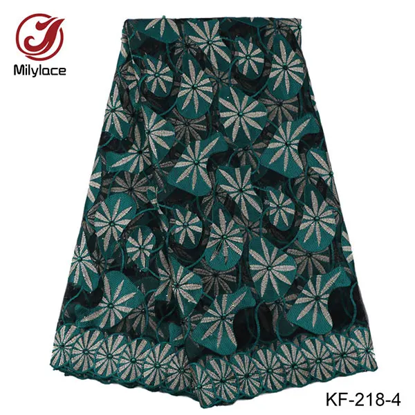 Последняя мода бисером кружевной ткани Чистая вышитой 5 ярдов Африканский