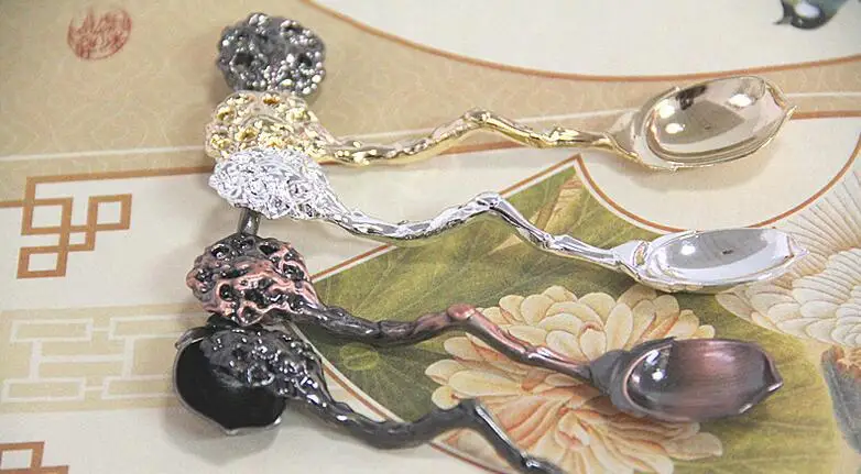 Креативная винтажная резная металлическая ложка для кофе и чая|metal spoon|metal carvingmetal
