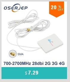 700~ 2600mhz 88dbi 3g 4g Lte Антенна мобильная антенна 2* SMA/2* CRC9/2* TS9 мужской разъем Усилитель Mimo панельная антенна+ 2 метра