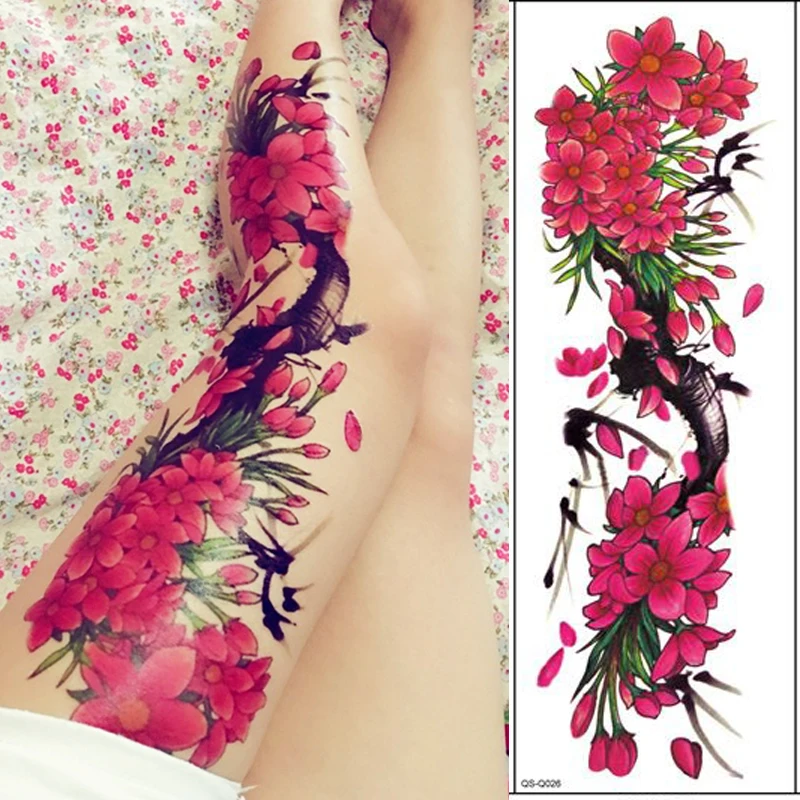 1 шт. временная татуировка наклейка Старая школа ведьма яд полная рука цветок