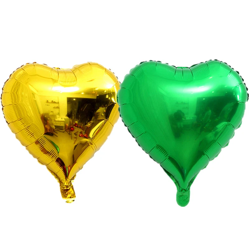 5p gold 5p green 10 шт. 10 дюймов сердце любовь воздушные шары надувные фольгированные шары Свадьба День святого Валентина украшения гелиевый воздушный шар Globos день рождения - Цвет: 5p gold 5p green