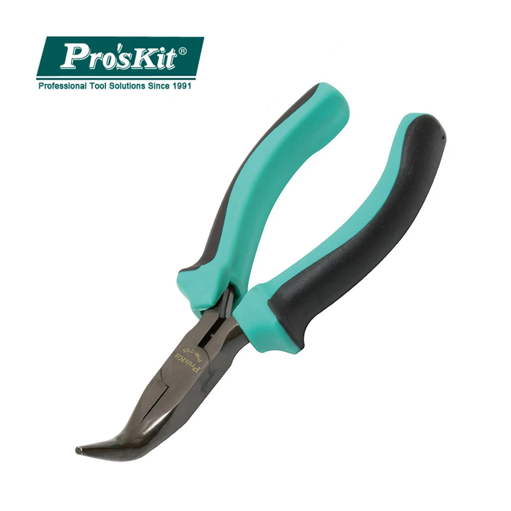 

PM-755 Pro'sKit New Style 5 "Small Curved Needle Nose Pliers Cutting Pliers Wire Cutter Hand Tool Anti-skid Wear Durable