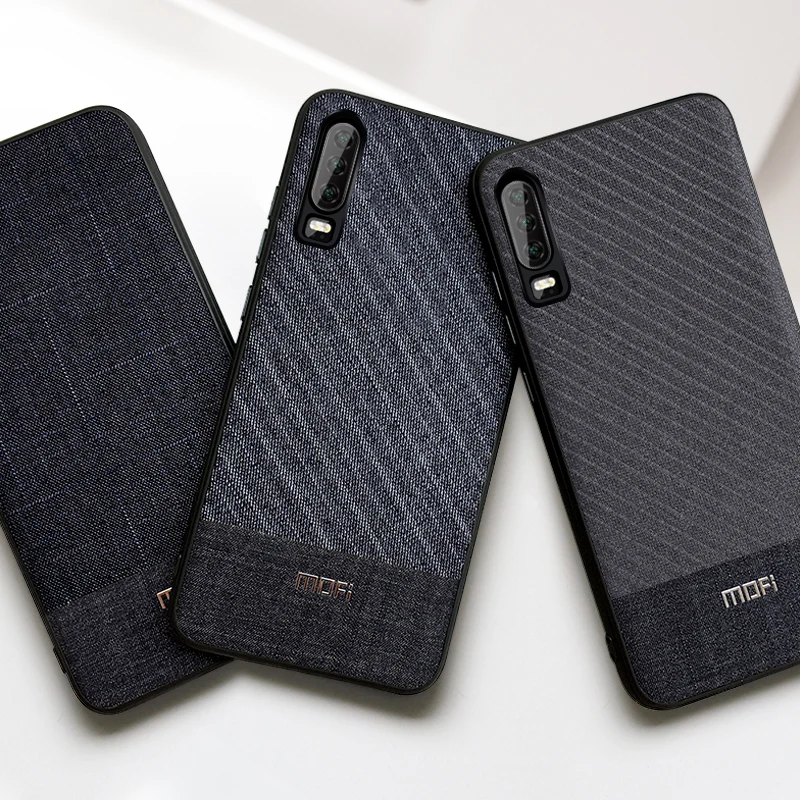 Для huawei P30 чехол Mofi для huawei P30 Pro Чехол чехол костюм ткань хлопок ткань Темный Бизнес Стиль для huawei P30 Lite чехол