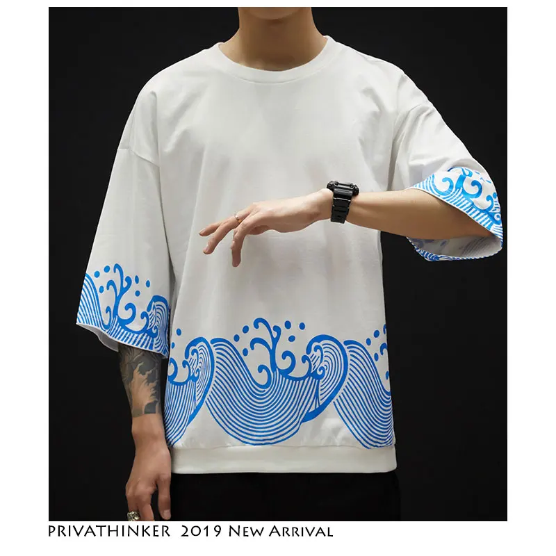 Privathinker Black Men Casual Shirts Summer Chinese Style 2019 Harajuku Oversized Korean Male Japanese | Мужская одежда