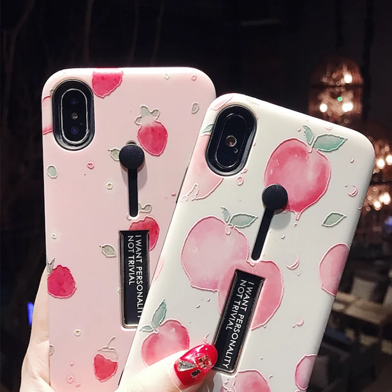 Чехол-подставка для iPhone 7, 8, 6, 6s Plus, лист ананаса, мраморный чехол для телефона s, для iPhone X, XS, PC, задняя крышка