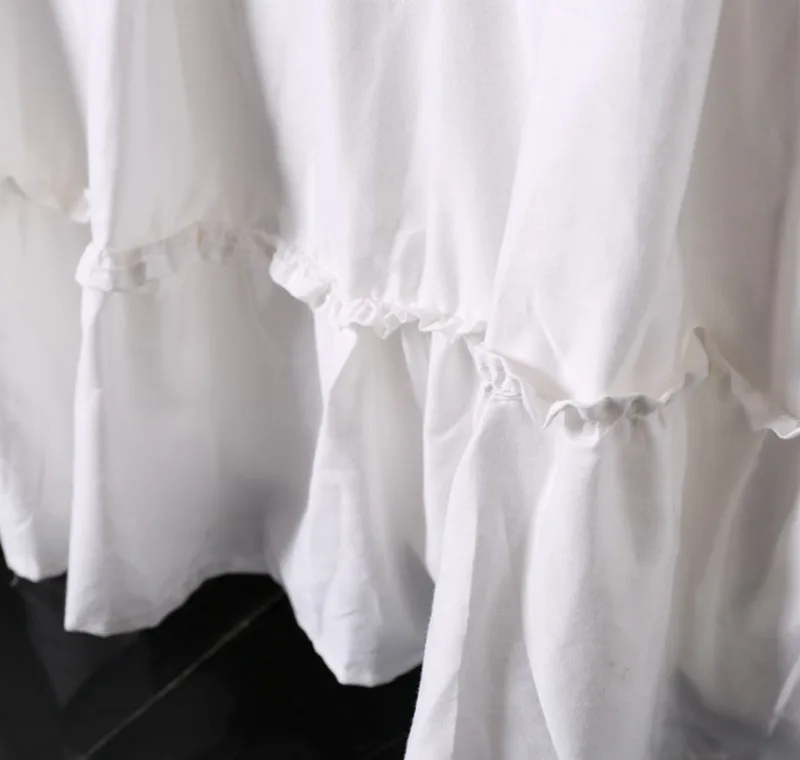 100% хлопок белая Корейская кровать юбка для отеля саржевая фартук оборки красота