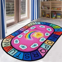 children game play mat cartoon number letter oval blue carpet kids room world map rugs and carpets for home living room
