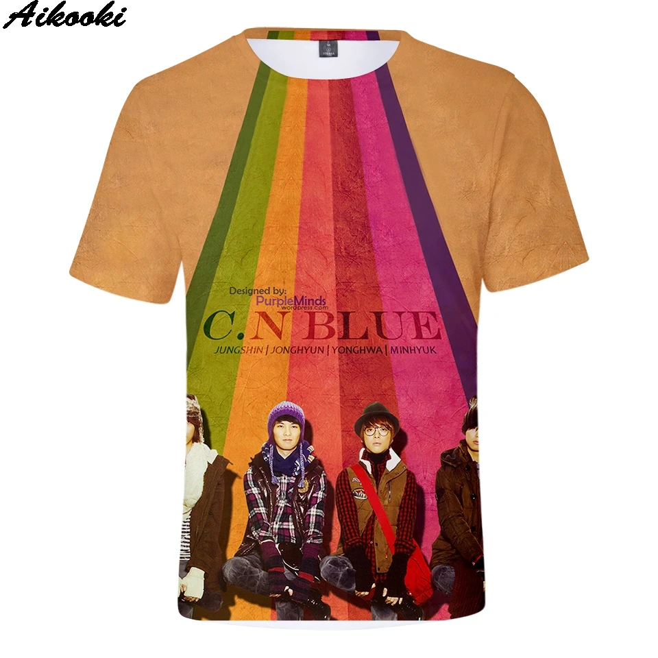 Модные футболки CNBlue с 3D принтом для мужчин/женщин модные топы Korte Mouw футболка