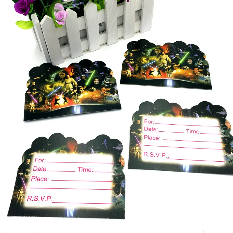 10PCS/LOT STAR WARS INVITATIONS KIDS BIRTHDAY PARTY FAVORS INVITATION CARDS HAPPY SUPPLIES | Дом и сад
