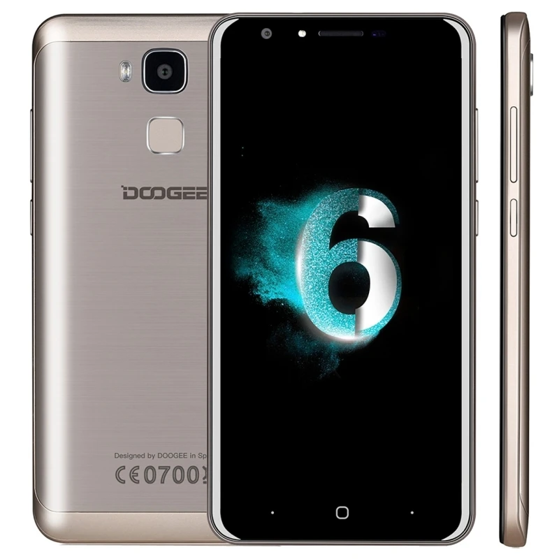 Doogee Y6C Y6 c 5.5 ''мобильный телефон 2.5D Android 6.0 MTK6737 64-бит 4 ядра 2 ГБ + 16 Dual SIM