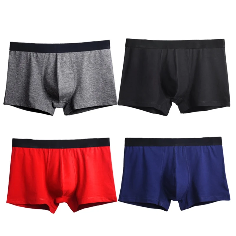 4 шт./компл. мужские боксеры хлопковые Мужские дышащие сексуальные трусы большие