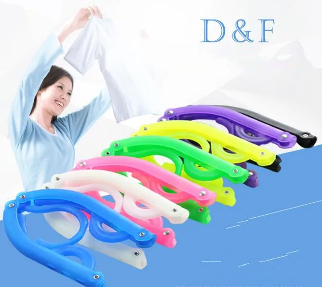 Fold Hang Plastic Hook Hanger Clothes Pegs Laundry Product Travel Space Saving Wardrobe Cloth FoldableFree Shipping | Дом и сад