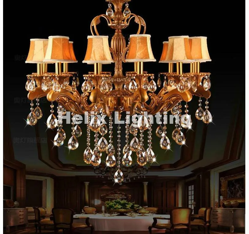 Бесплатная доставка подвесной светильник из латуни и сплава с 10 насадками