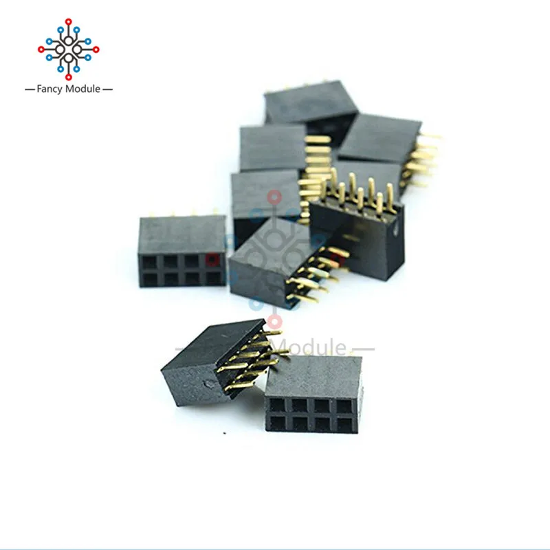 10 шт. 2X4 Pin 8P 2 54 мм двухрядный женский прямой штыревой разъем|strip| |