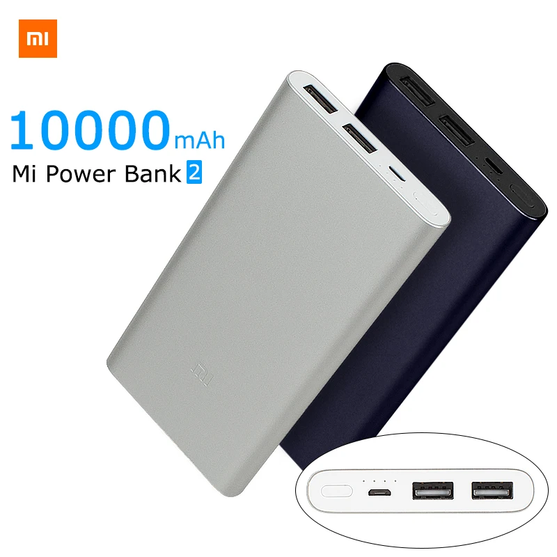 Оригинальный xiaomi power bank 2 Mi 10000 мАч Quick Charge литий полимерный внешний аккумулятор