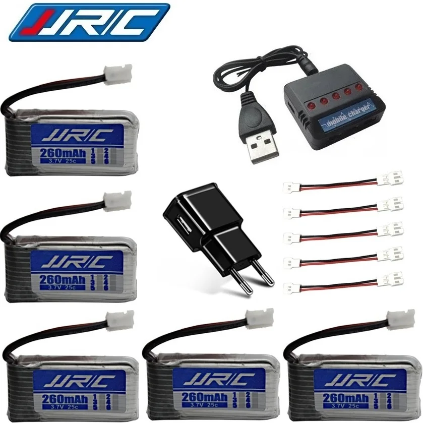 Original Upgrade 260mAh JJRC H20 battery For Syma S8 M67 U839 RC Quadcopter Parts 3.7v Lipo Battery and USB Charger Set | Игрушки и