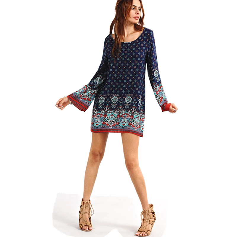 Женское платье с круглым вырезом повседневное свободное большого размера